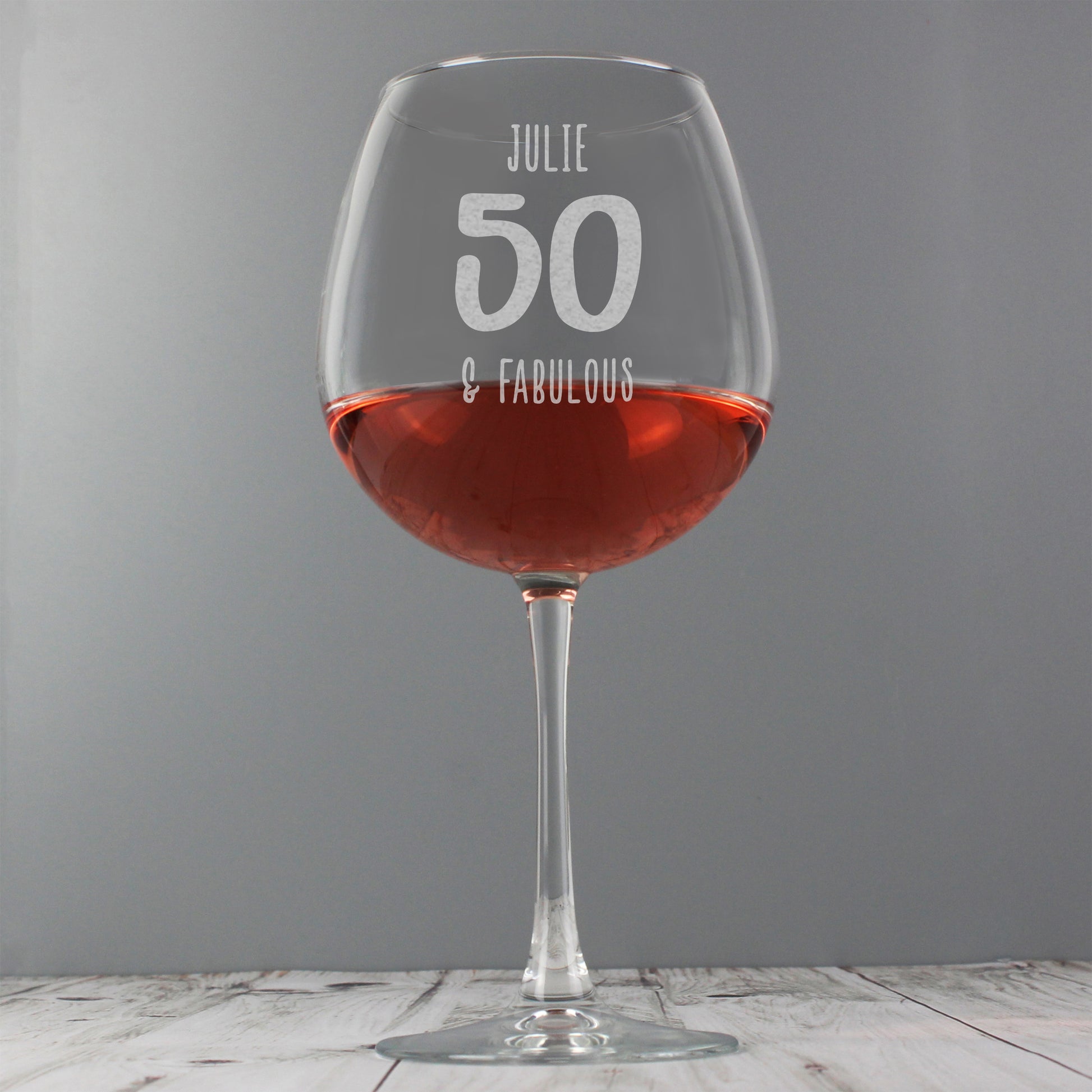 Personalised Big Age Bottle of Wine Glass - MK&JD Gifts