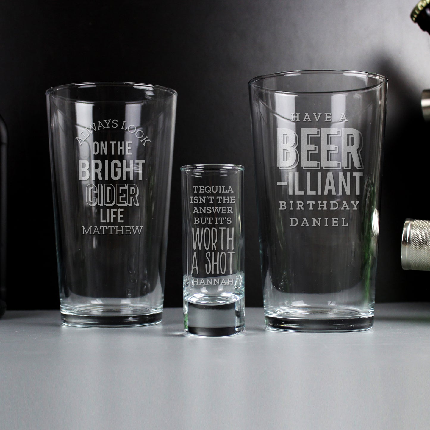 Personalised Beer-Illiant Birthday Pint Glass - MK&JD Gifts