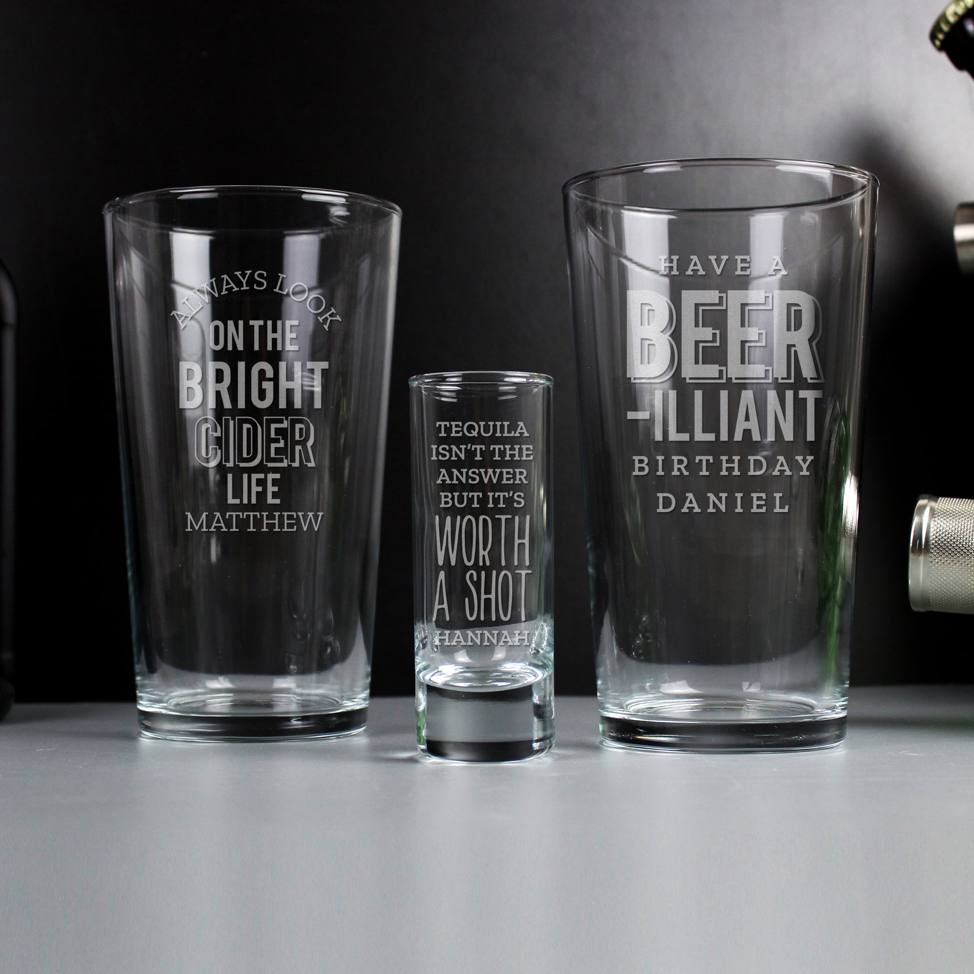 Personalised Beer-Illiant Birthday Pint Glass - MK&JD Gifts