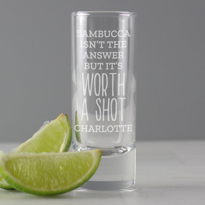 Personalised 'Worth A Shot' Shot Glass - MK&JD Gifts