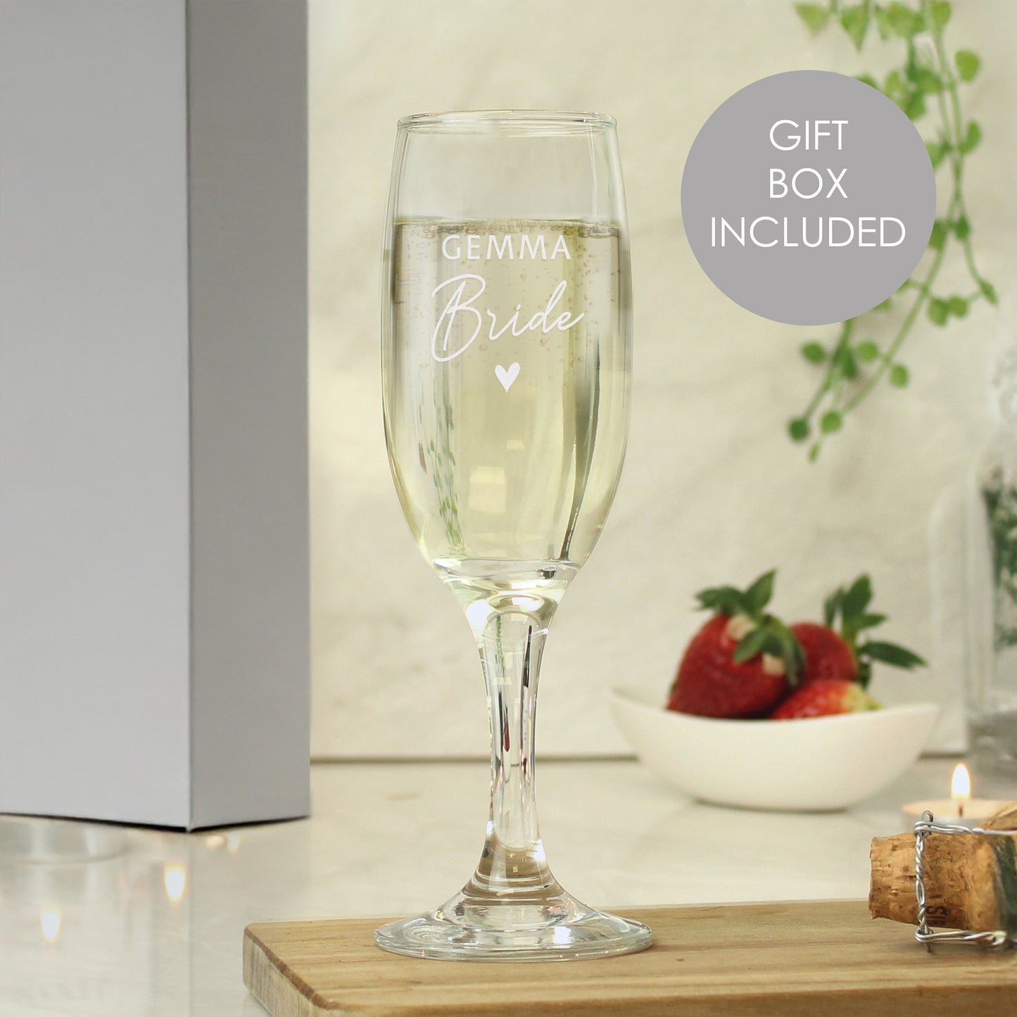 Personalised Bride Flute Glass - MK&JD Gifts