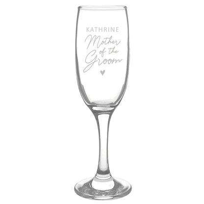 Personalised Mother of the Groom Flute Glass - MK&JD Gifts