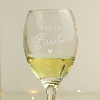 Personalised Bride Wine Glass - MK&JD Gifts