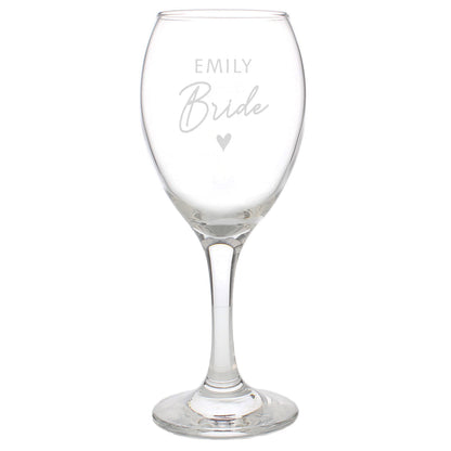 Personalised Bride Wine Glass - MK&JD Gifts