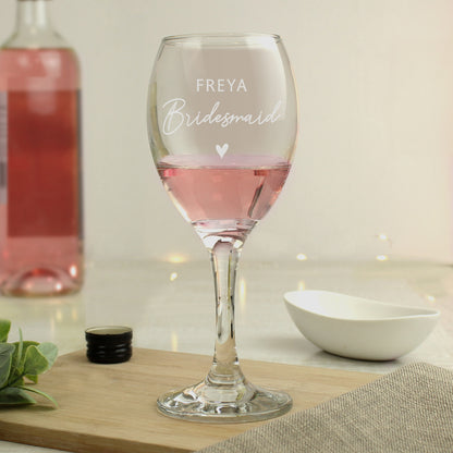Personalised Bridesmaid Wine Glass - MK&JD Gifts
