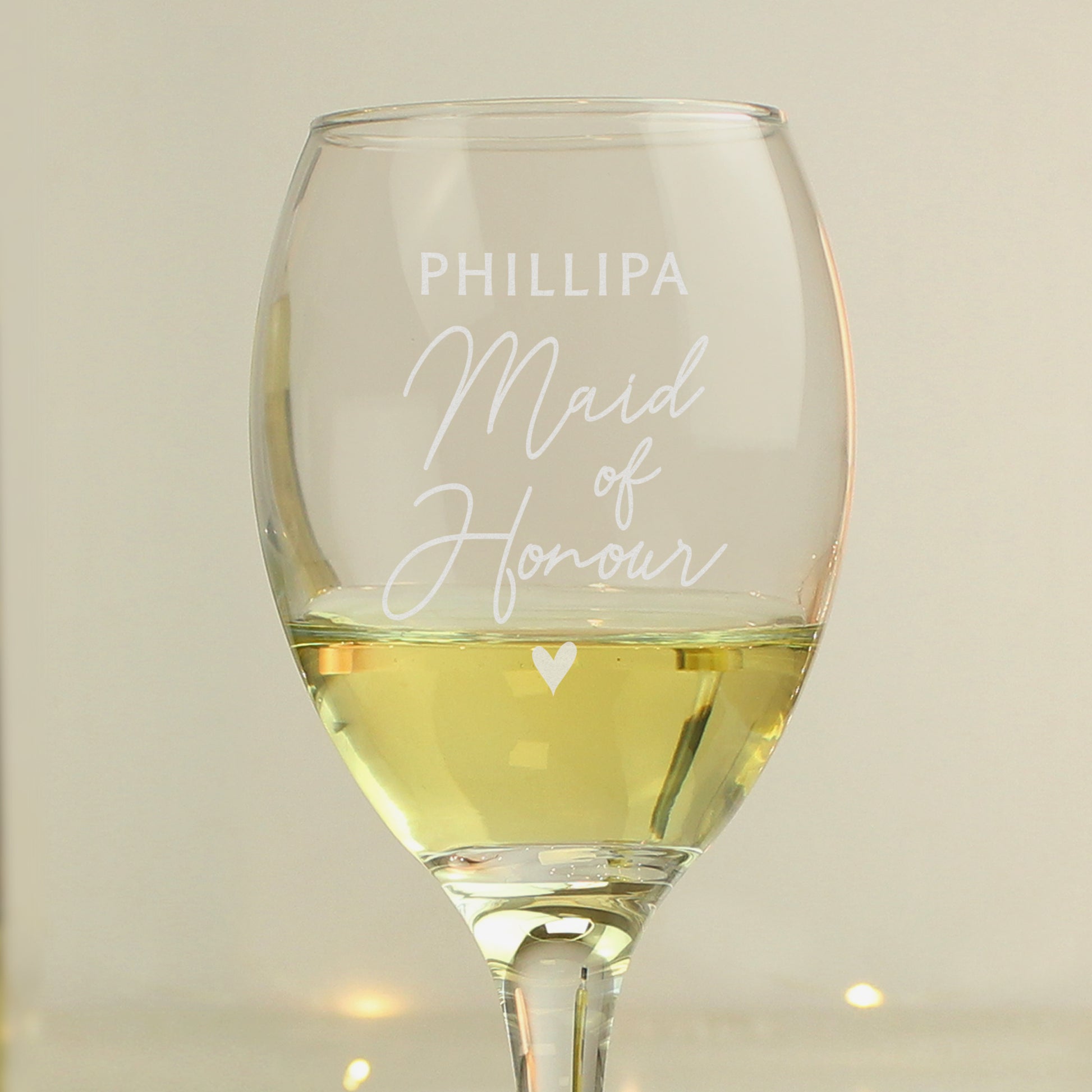 Personalised Maid of Honour Wine Glass - MK&JD Gifts