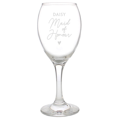Personalised Maid of Honour Wine Glass - MK&JD Gifts