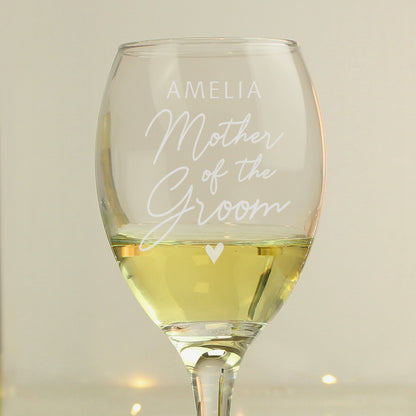 Personalised Mother of the Groom Wine Glass - MK&JD Gifts