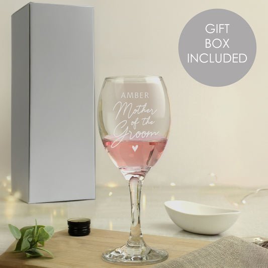 Personalised Mother of the Groom Wine Glass - MK&JD Gifts