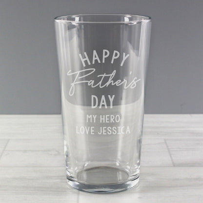 Personalised Father's Day Pint Glass - MK&JD Gifts