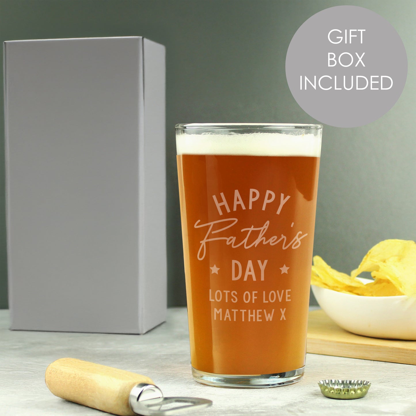 Personalised Father's Day Pint Glass - MK&JD Gifts