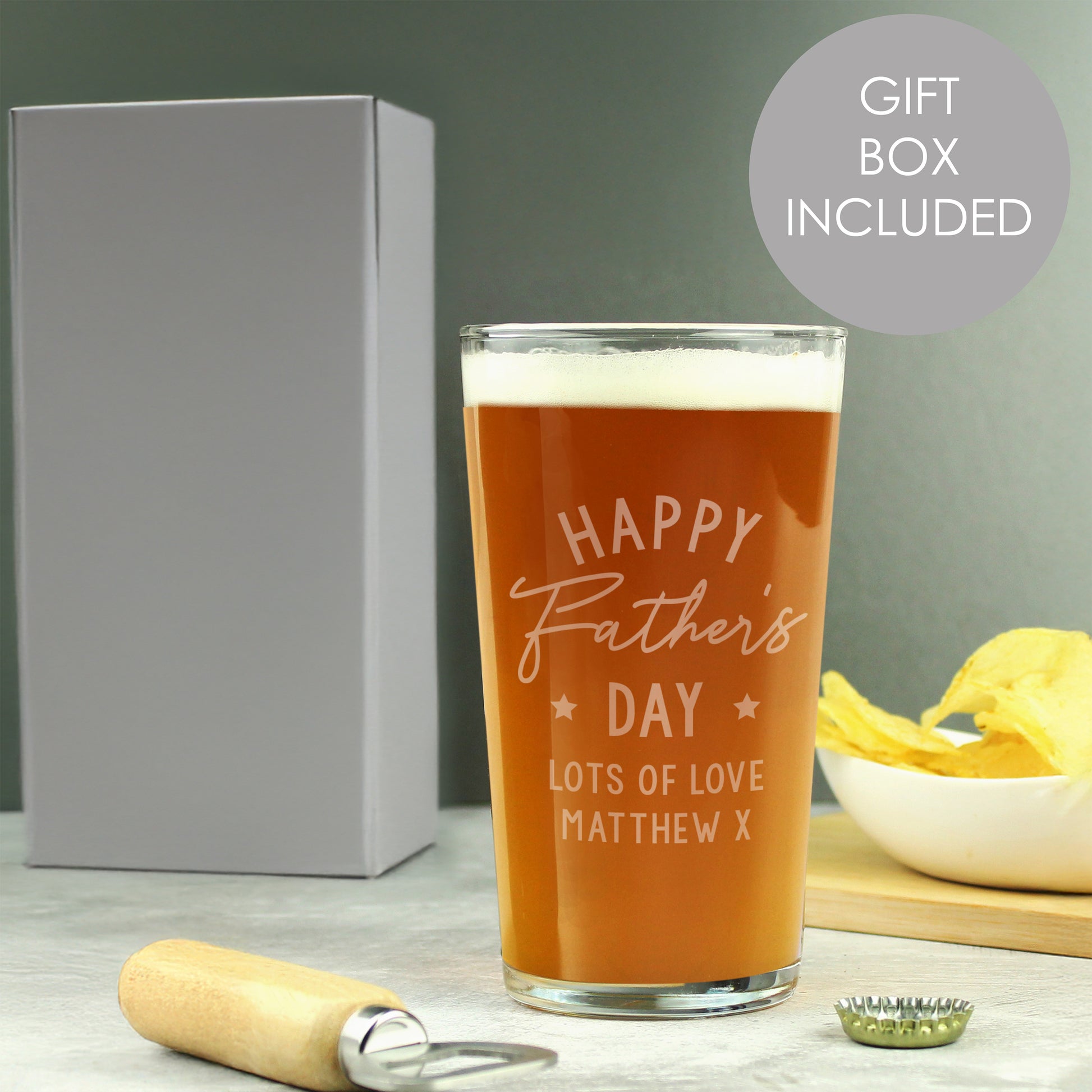 Personalised Father's Day Pint Glass - MK&JD Gifts