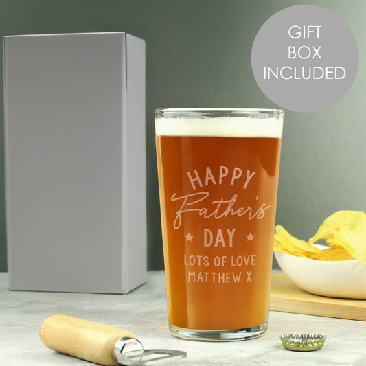 Personalised Father's Day Pint Glass - MK&JD Gifts