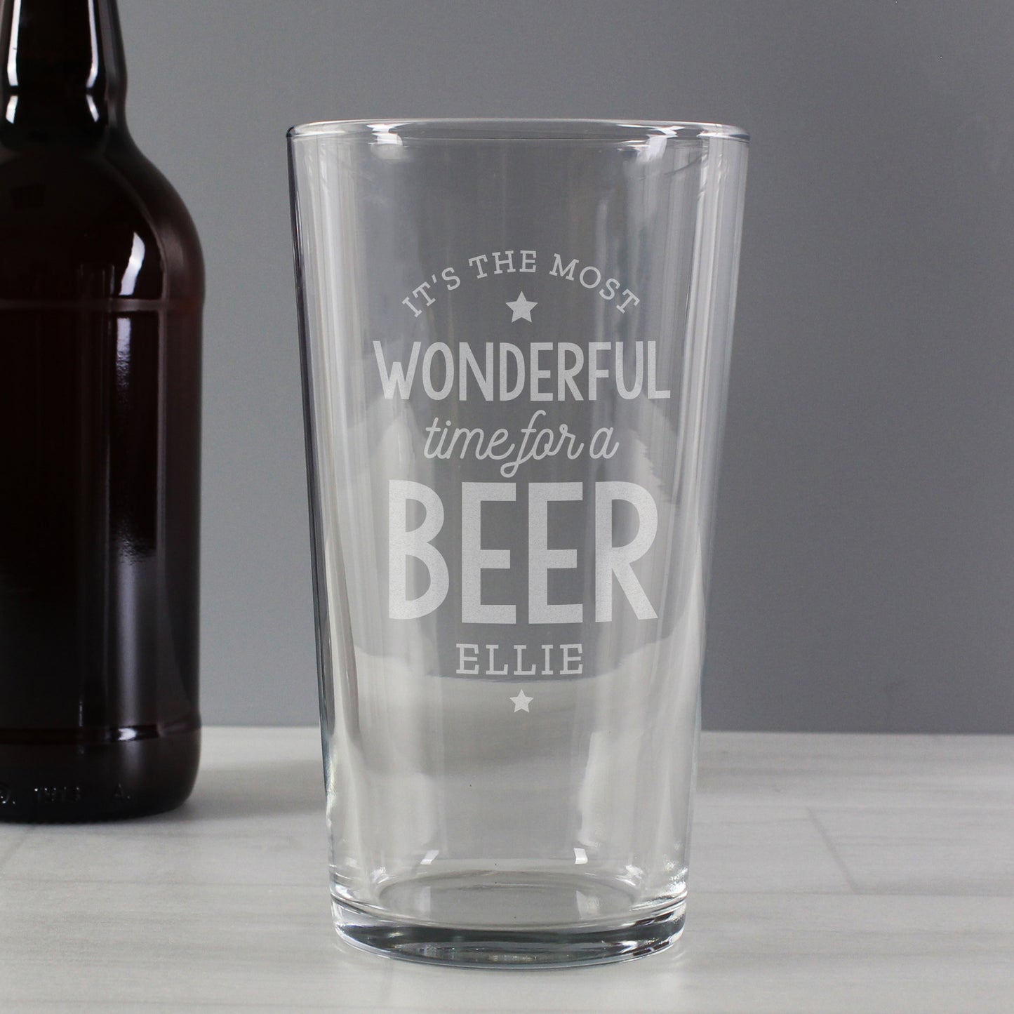 Personalised Wonderful Time For A Beer Pint Glass - MK&JD Gifts