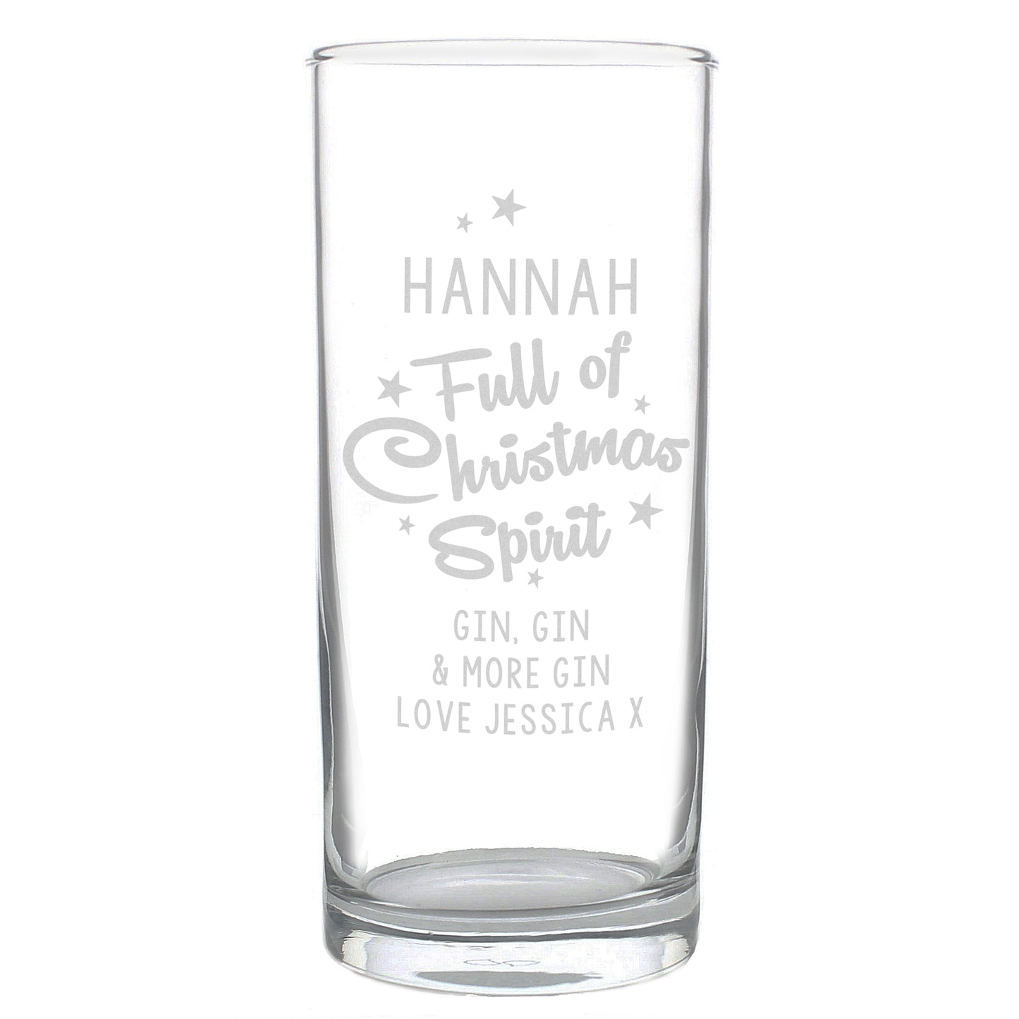 Personalised Full Of Christmas Spirit Hi Ball Glass - MK&JD Gifts
