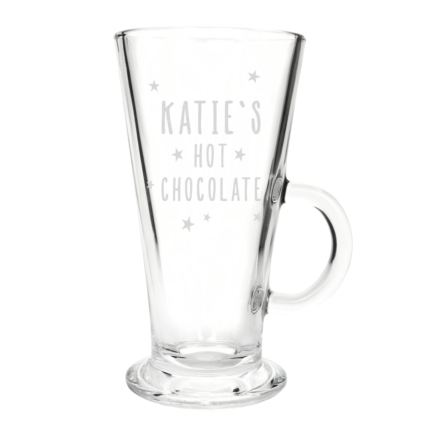 Personalised Stars Hot Chocolate Latte Glass - MK&JD Gifts