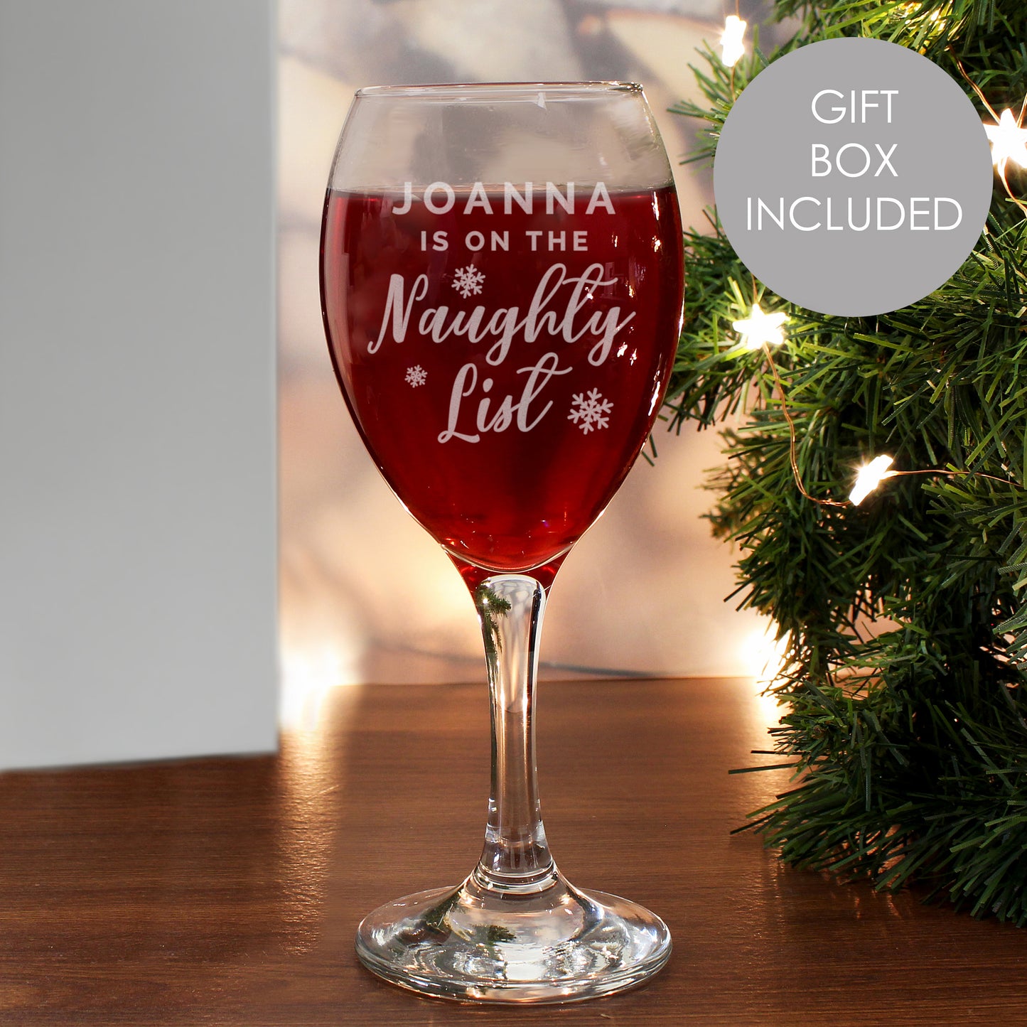Personalised I'm On The Naughty List Wine Glass - MK&JD Gifts