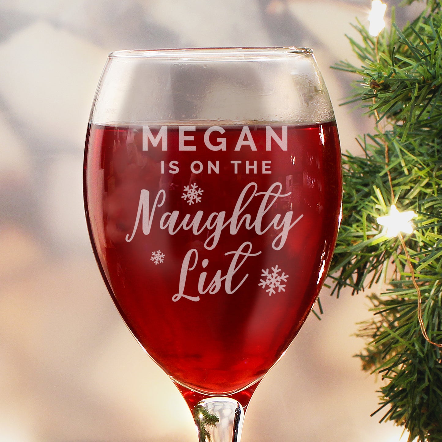 Personalised I'm On The Naughty List Wine Glass - MK&JD Gifts