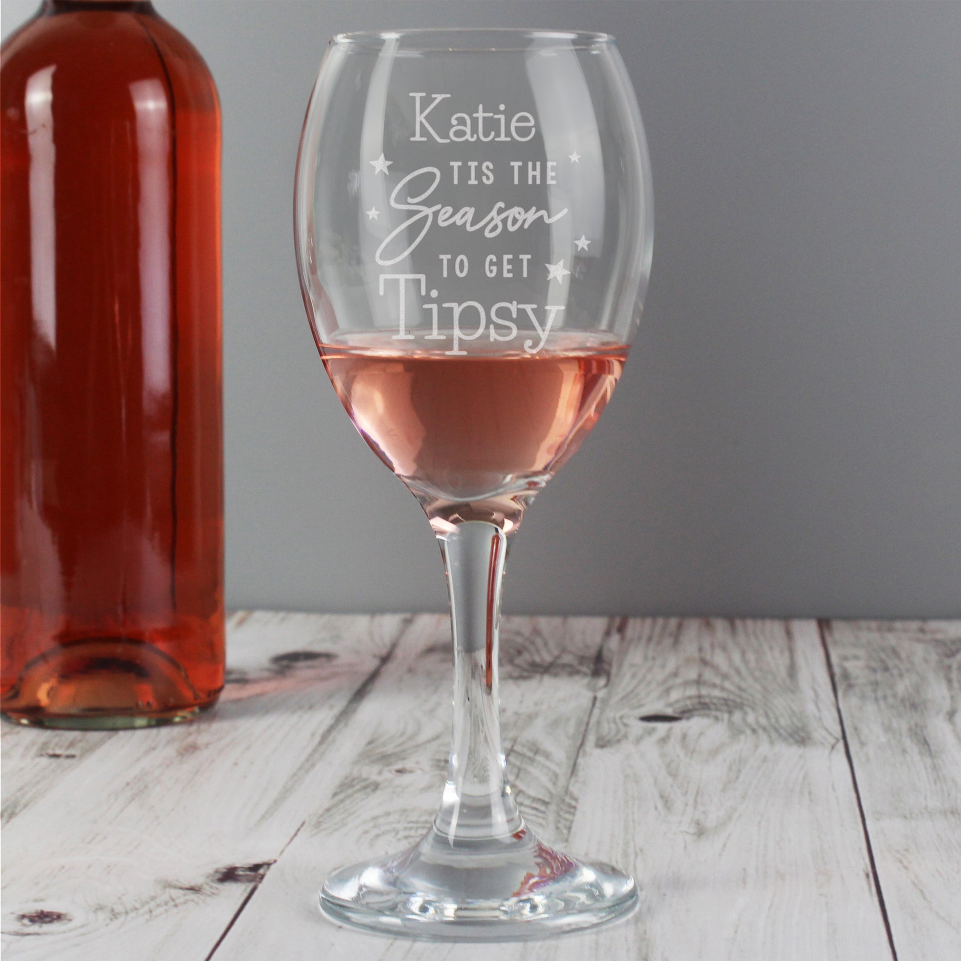 Personalised Tis The Season To Get Tipsy Season Wine Glass - MK&JD Gifts