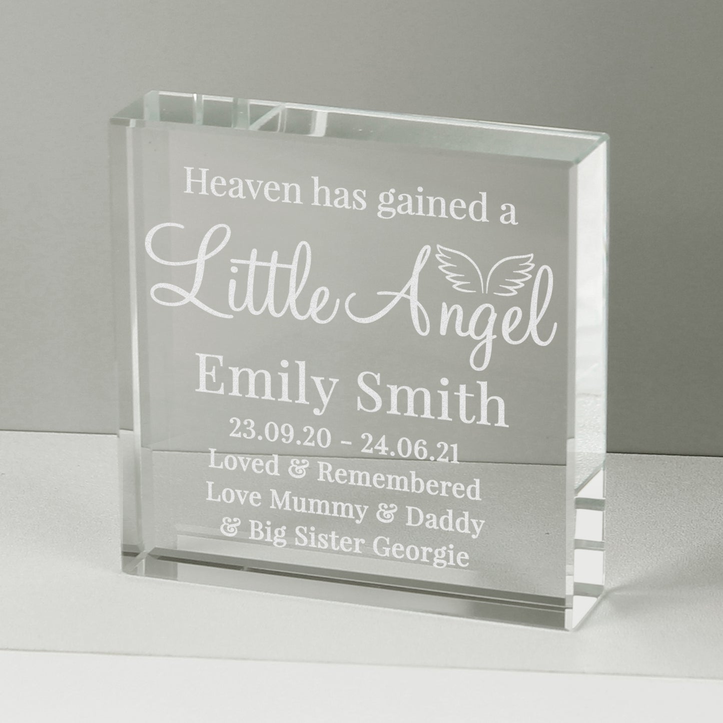 Personalised Little Angel Crystal Token - MK&JD Gifts