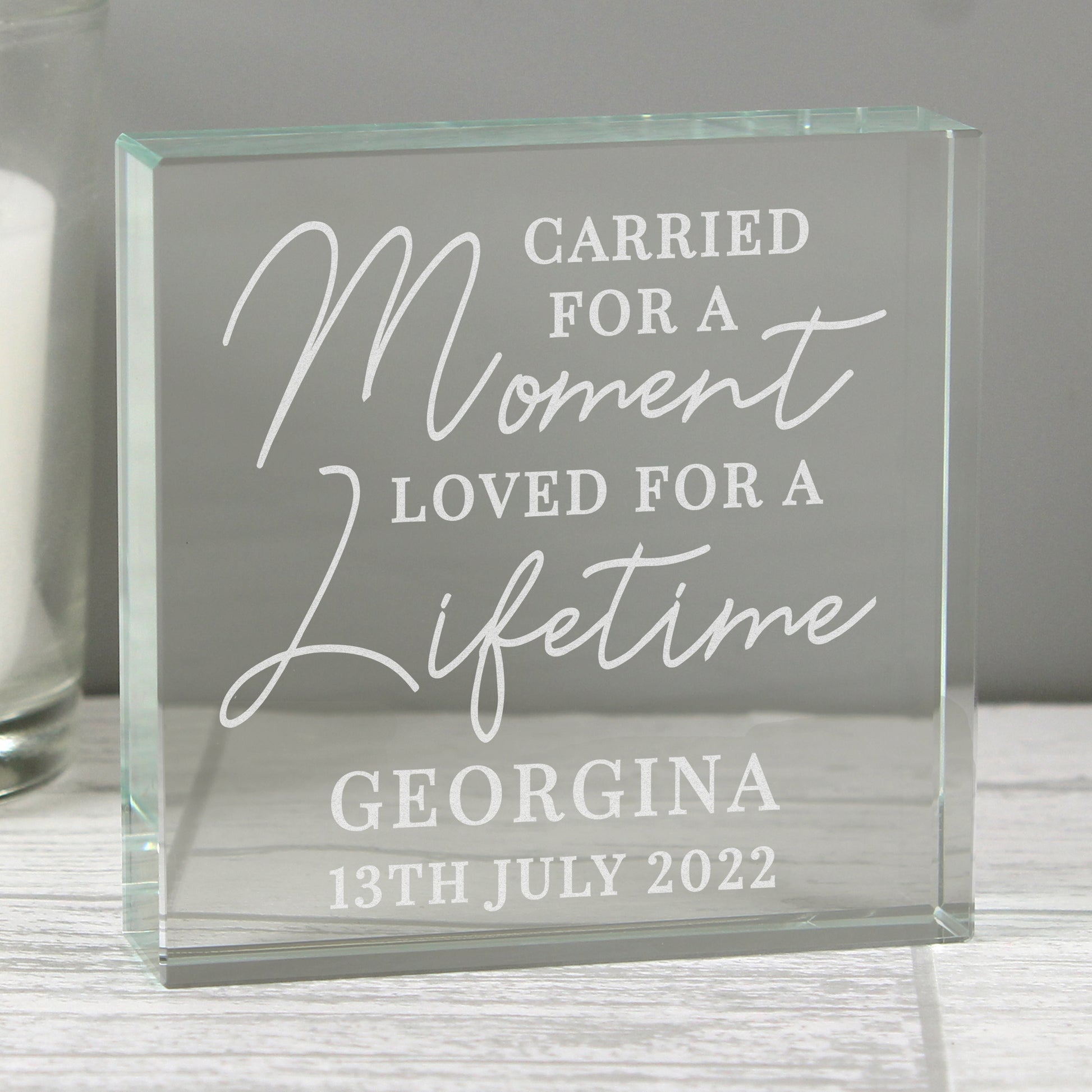 Personalised Carried for a Moment Crystal Token - MK&JD Gifts