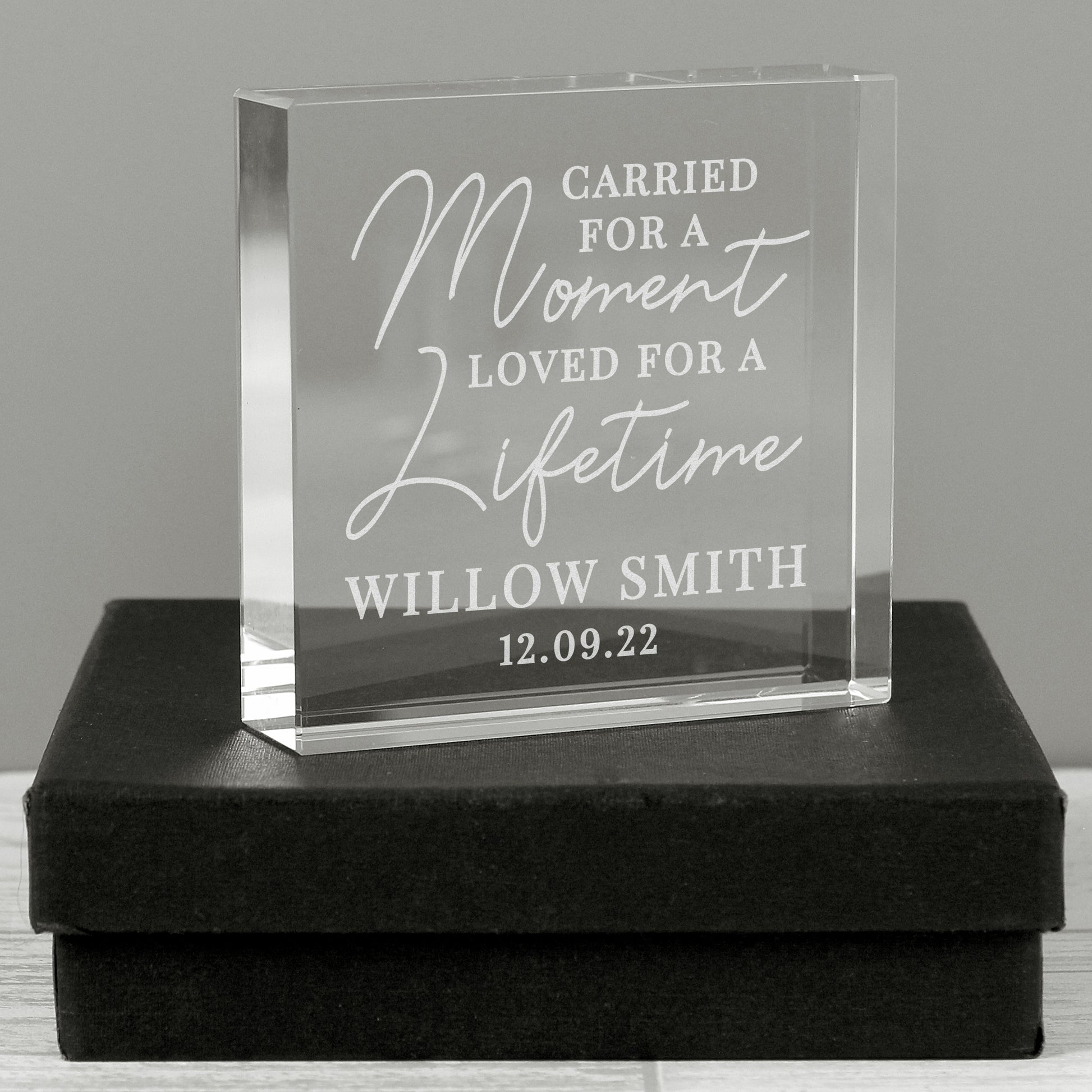 Personalised Carried for a Moment Crystal Token - MK&JD Gifts