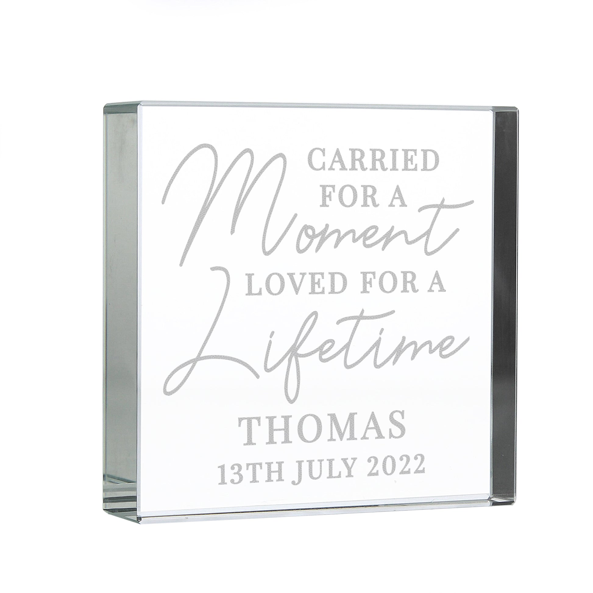 Personalised Carried for a Moment Crystal Token - MK&JD Gifts