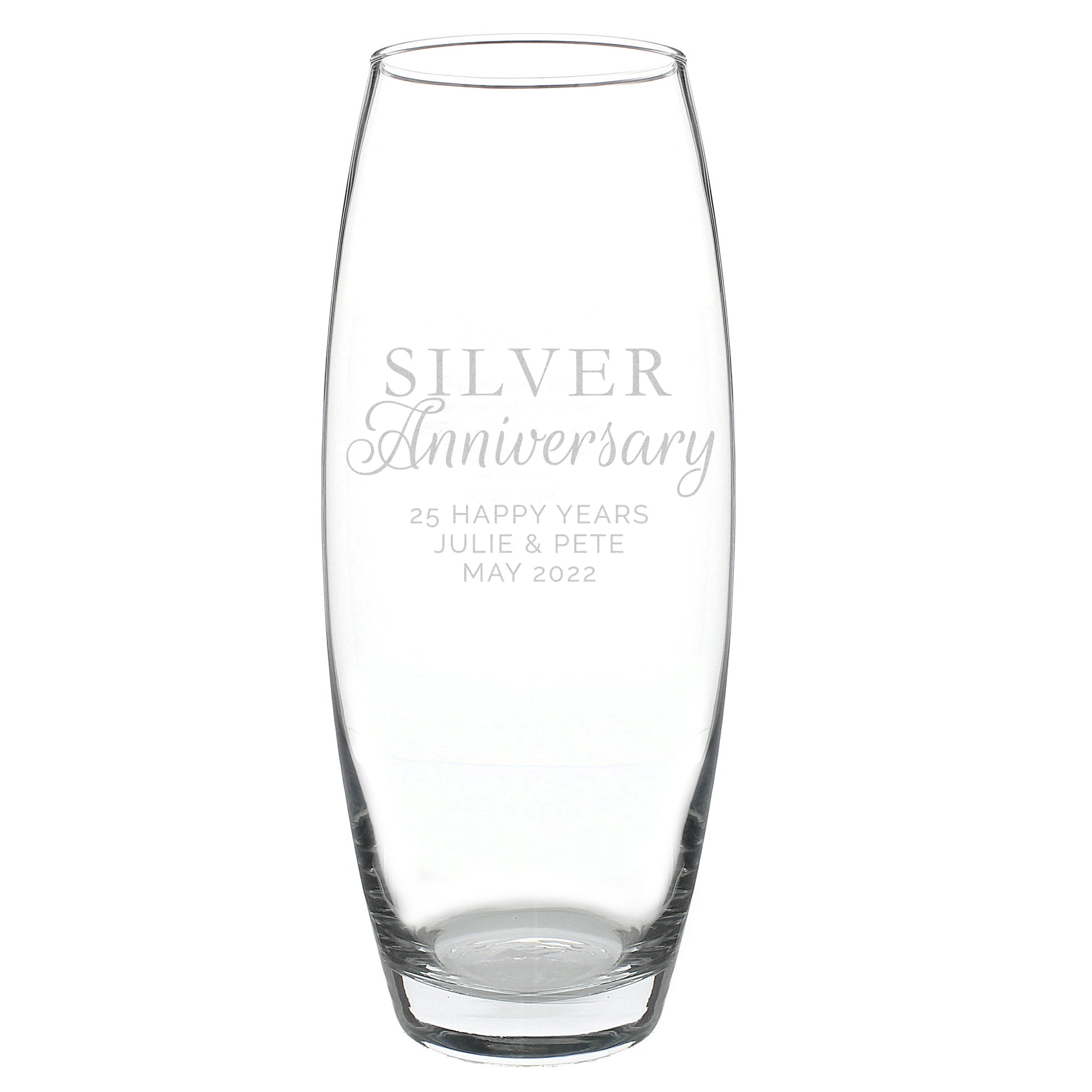 Personalised 'Silver Anniversary' Bullet Vase - MK&JD Gifts