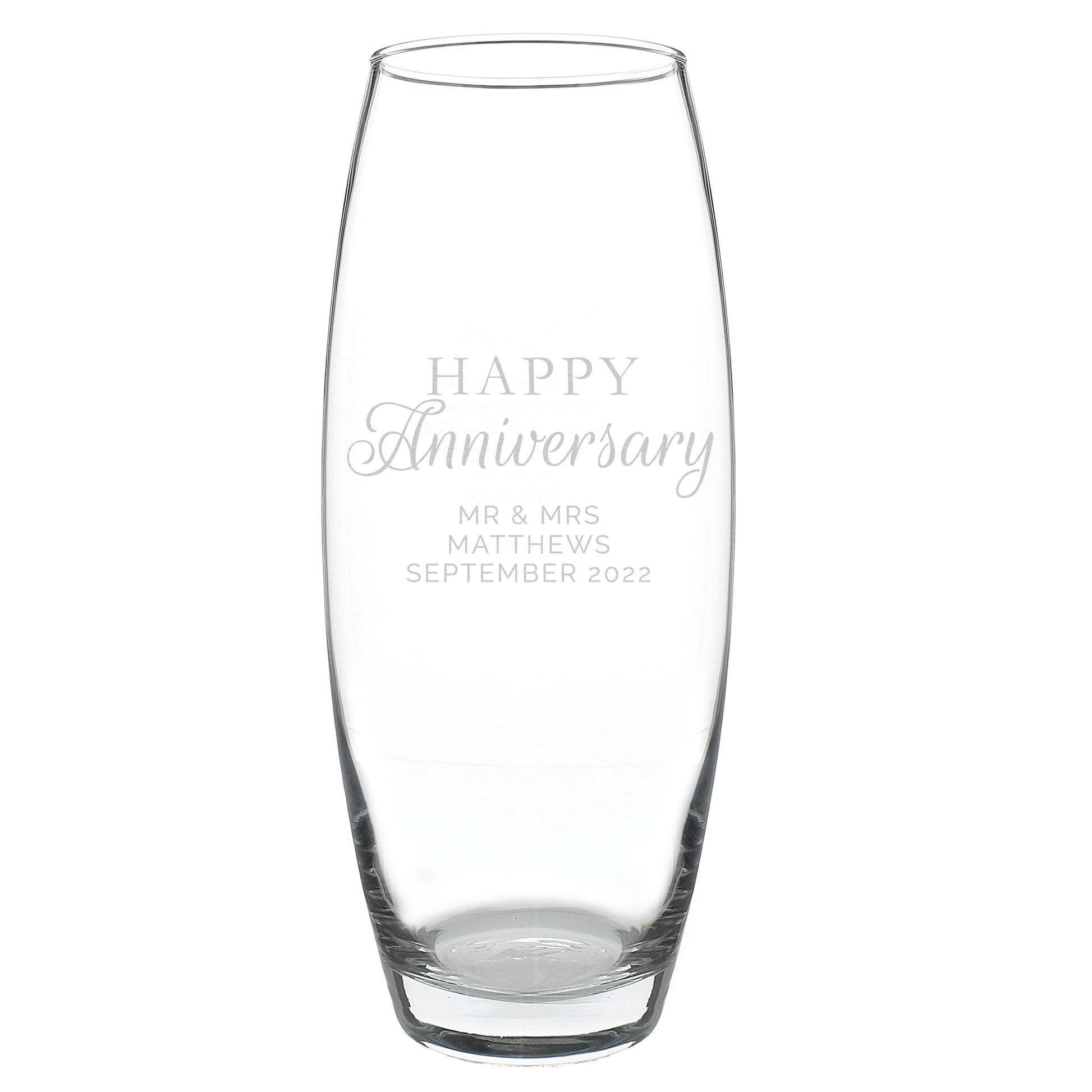 Personalised 'Happy Anniversary' Bullet Vase - MK&JD Gifts