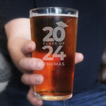 Personalised Class of Graduation Pint Glass - MK&JD Gifts