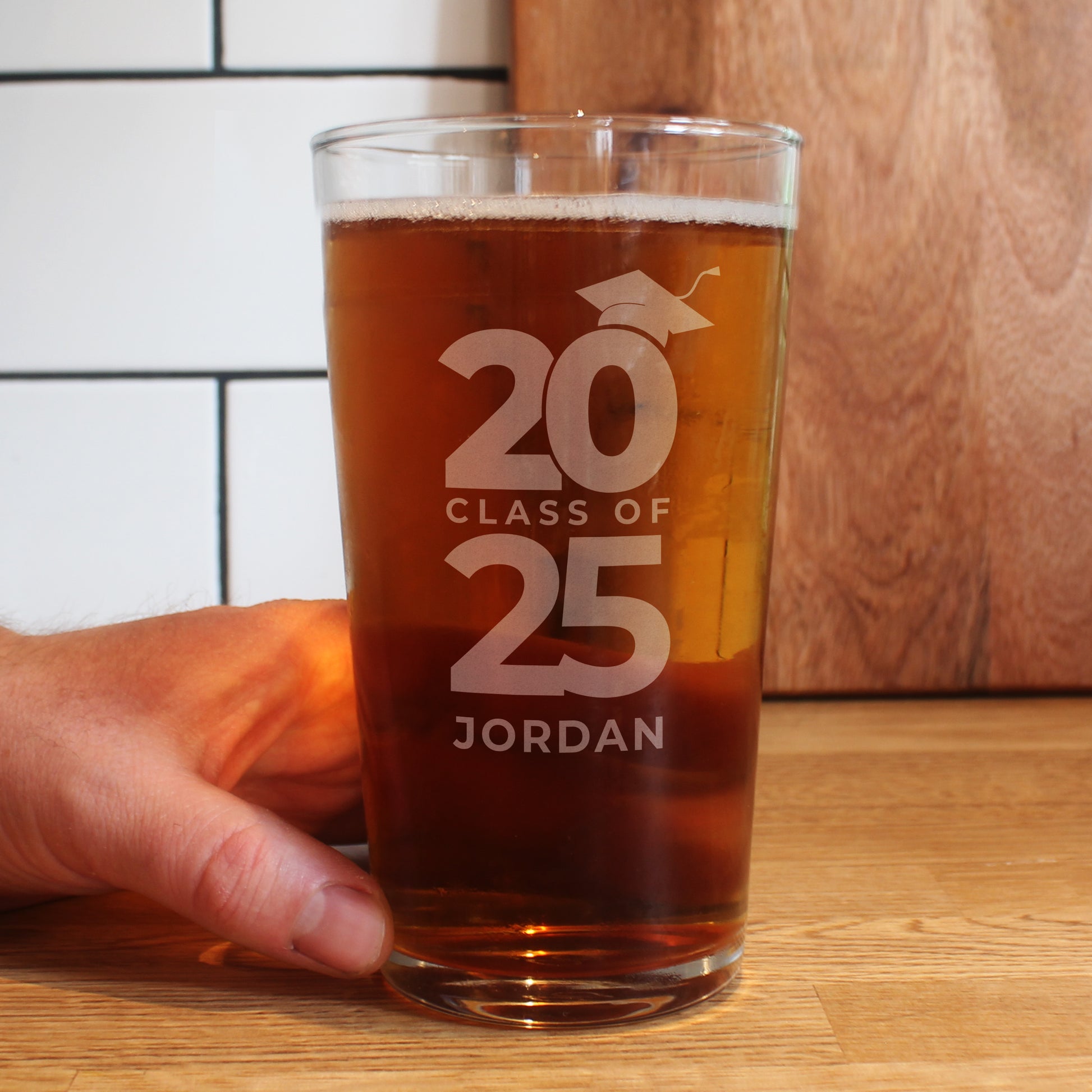 Personalised Class of Graduation Pint Glass - MK&JD Gifts