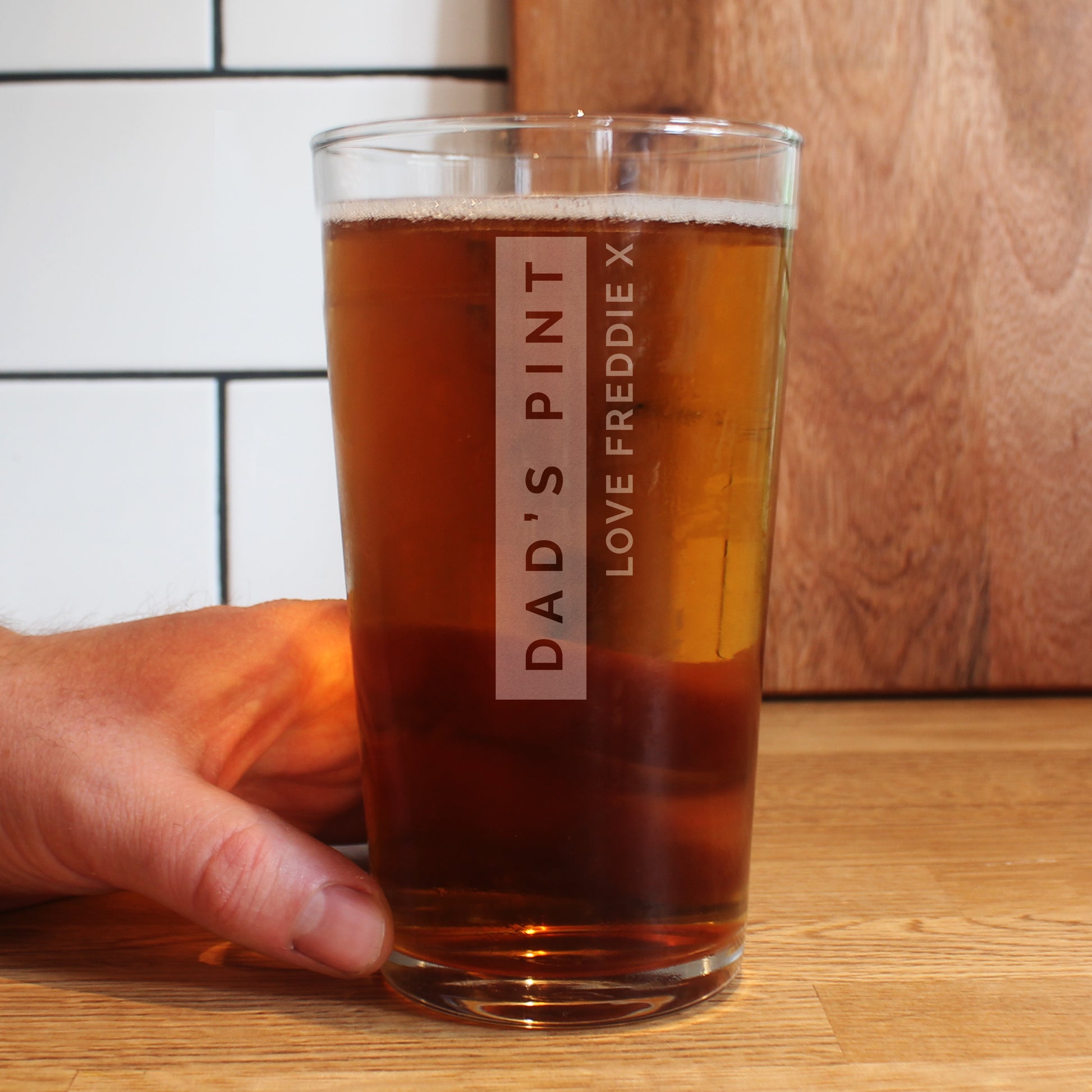 Personalised Free Text Pint Glass - MK&JD Gifts