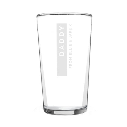 Personalised Free Text Pint Glass - MK&JD Gifts