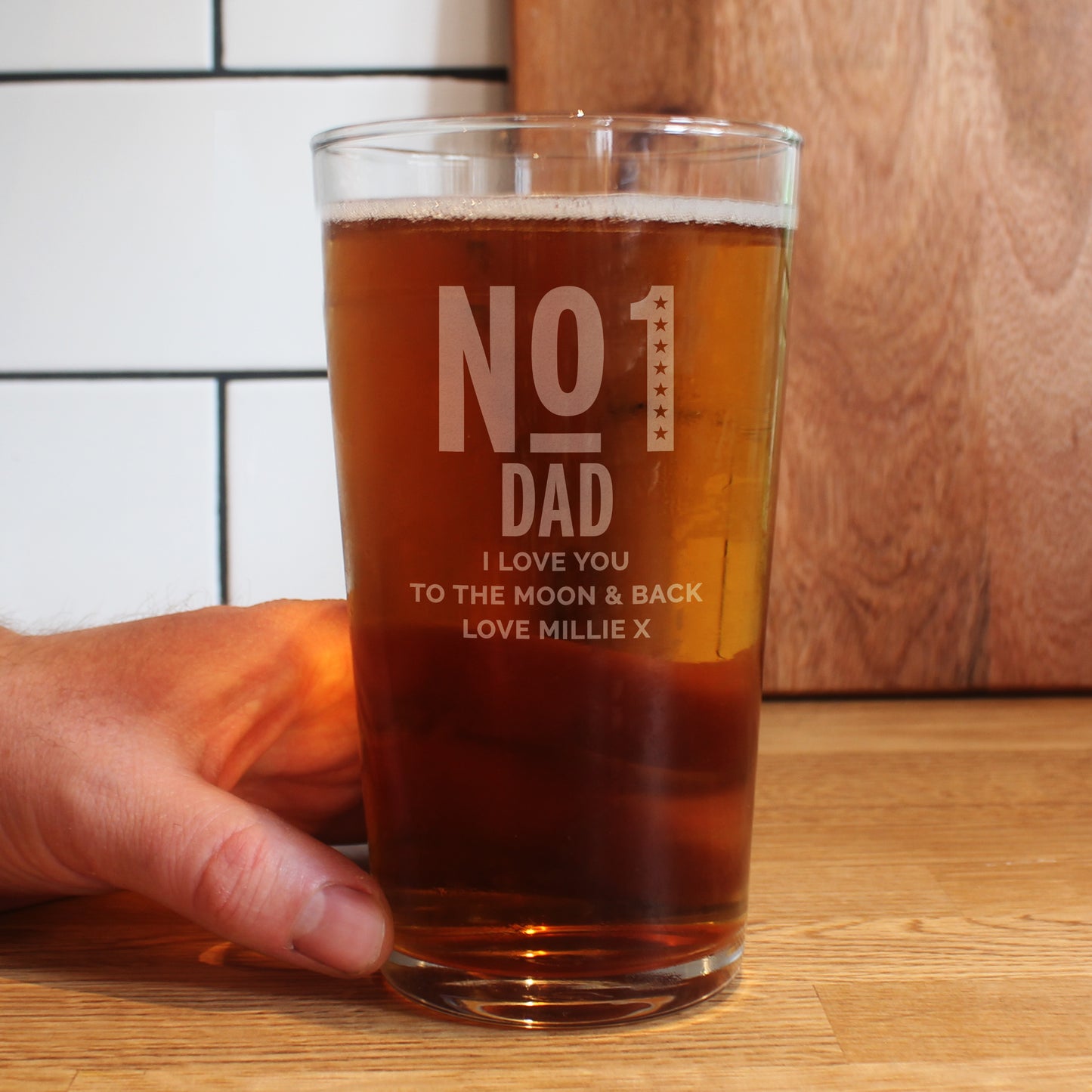Personalised No. 1 Pint Glass - MK&JD Gifts