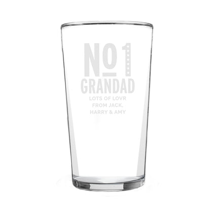Personalised No. 1 Pint Glass - MK&JD Gifts