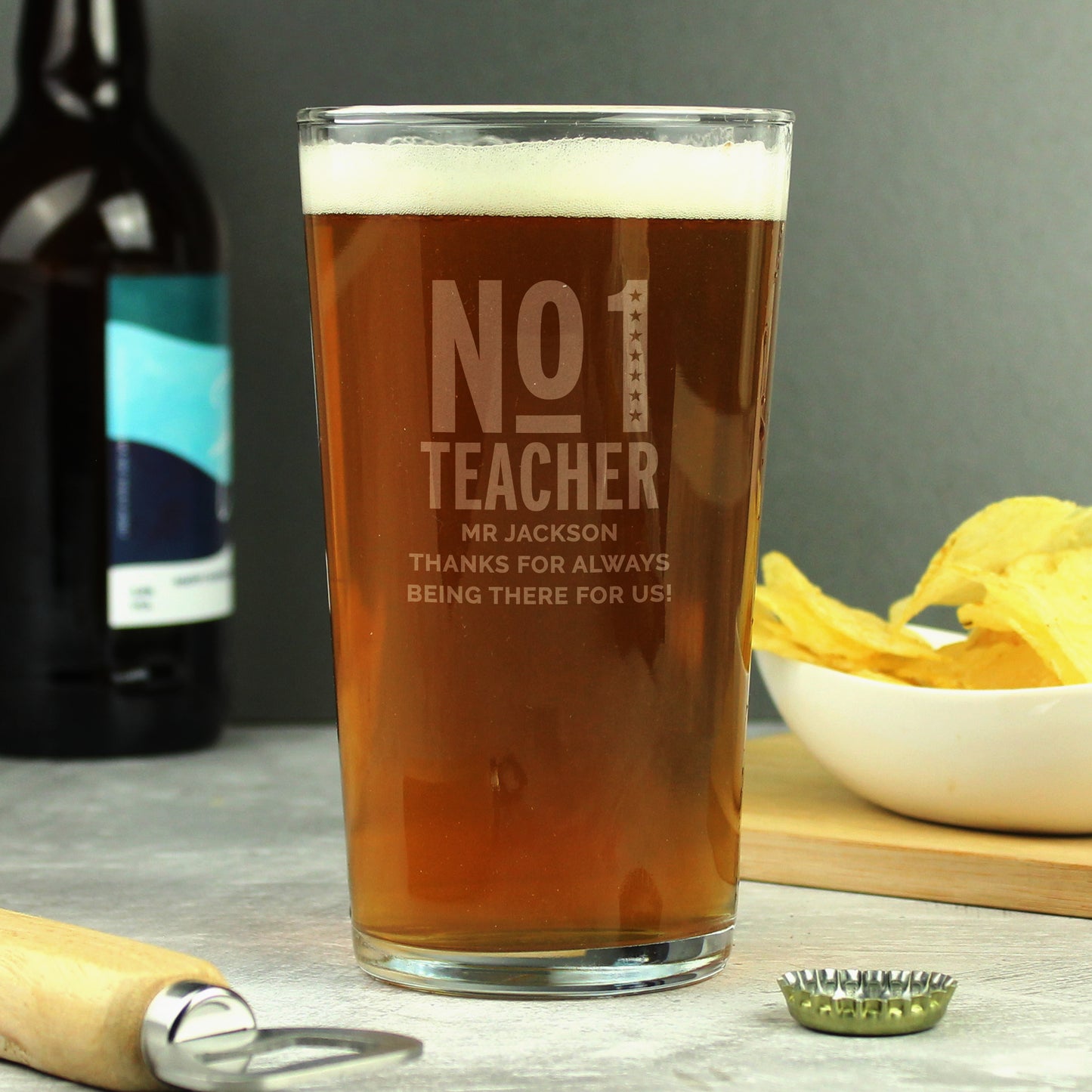 Personalised No. 1 Pint Glass - MK&JD Gifts