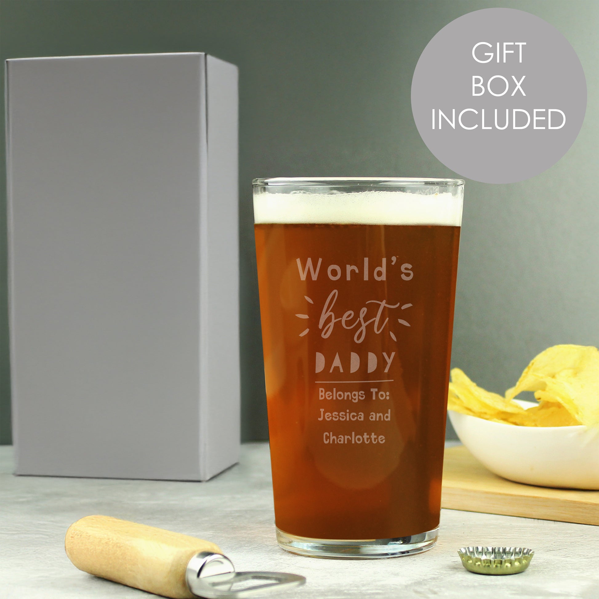 Personalised World's Best Pint Glass - MK&JD Gifts