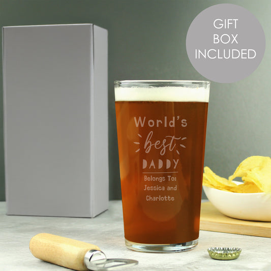 Personalised World's Best Pint Glass - MK&JD Gifts