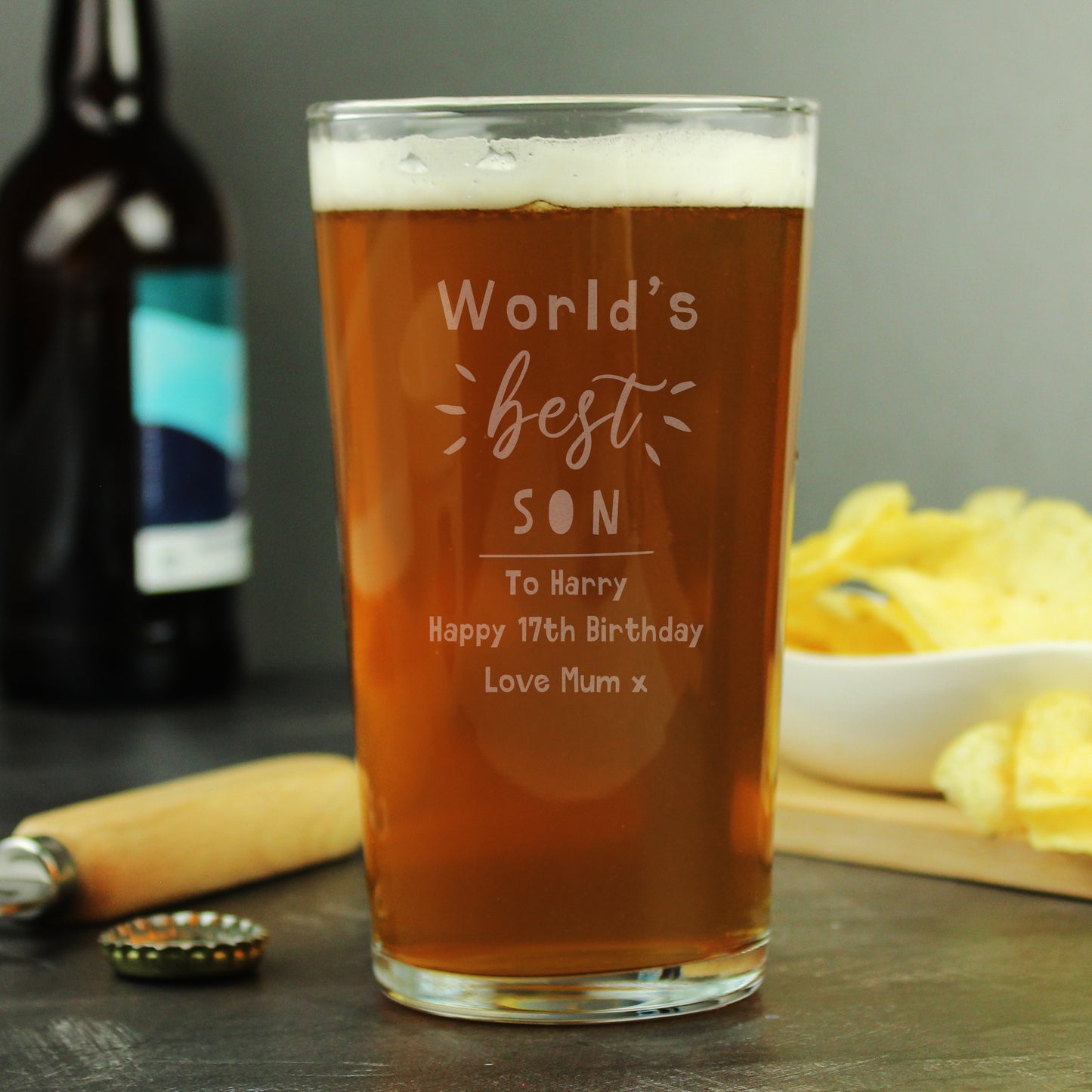 Personalised World's Best Pint Glass - MK&JD Gifts