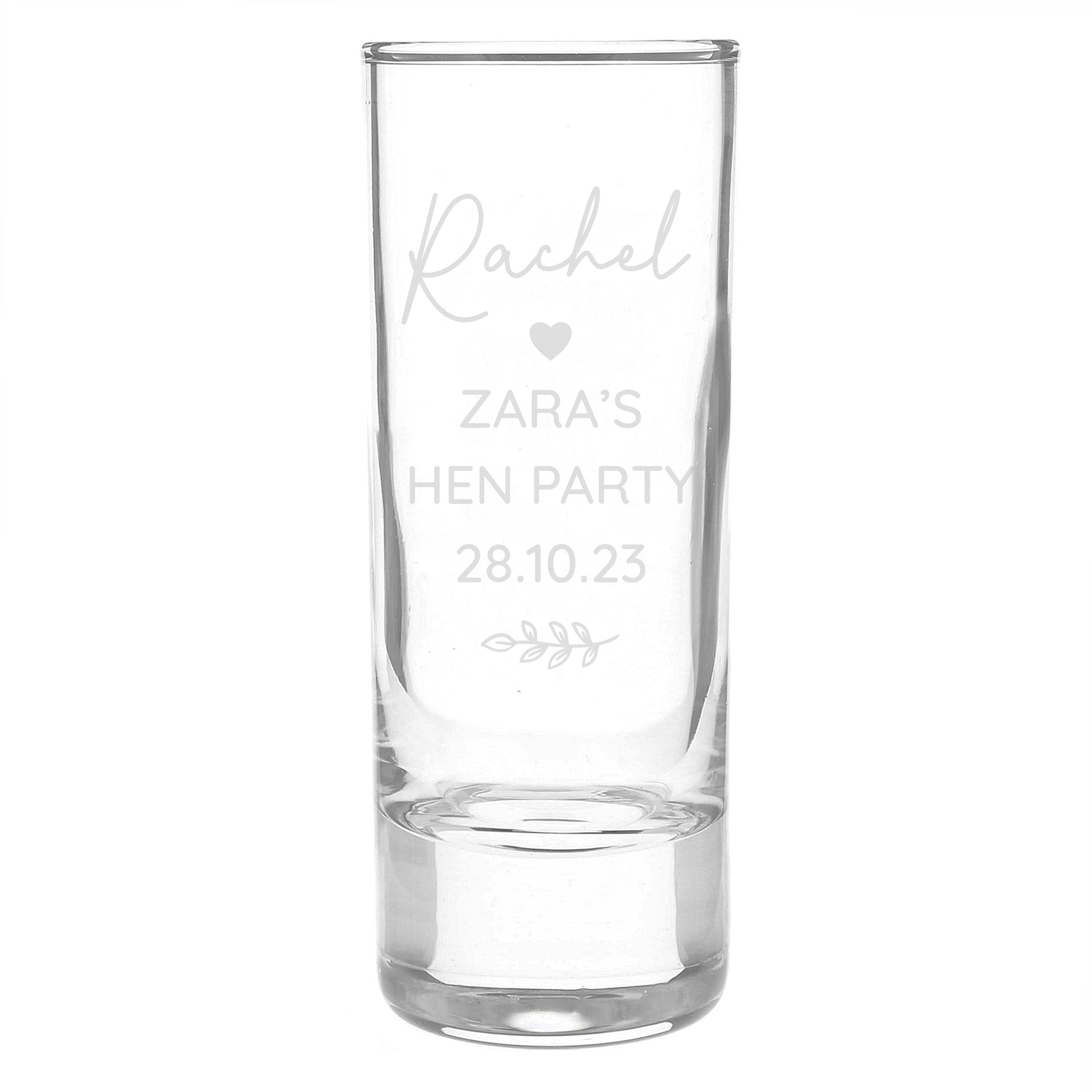 Personalised Free Text Botanical Shot Glass - MK&JD Gifts
