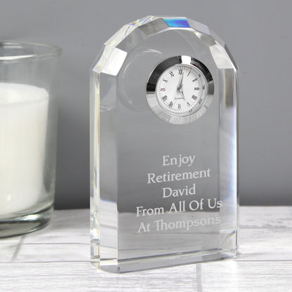 Personalised Crystal Clock - MK&JD Gifts