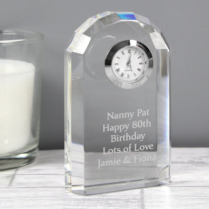Personalised Crystal Clock - MK&JD Gifts