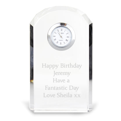 Personalised Crystal Clock - MK&JD Gifts
