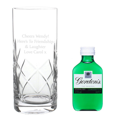 Personalised Cut Crystal & Gin Gift Set - MK&JD Gifts