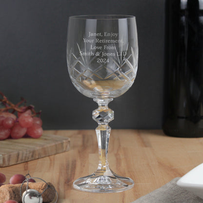 Personalised Cut Crystal Wine Glass - MK&JD Gifts