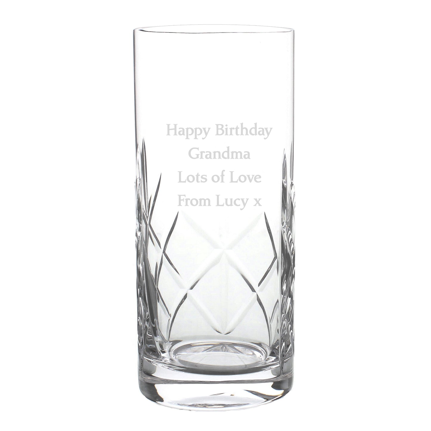 Personalised Cut Crystal Hi Ball Glass - MK&JD Gifts