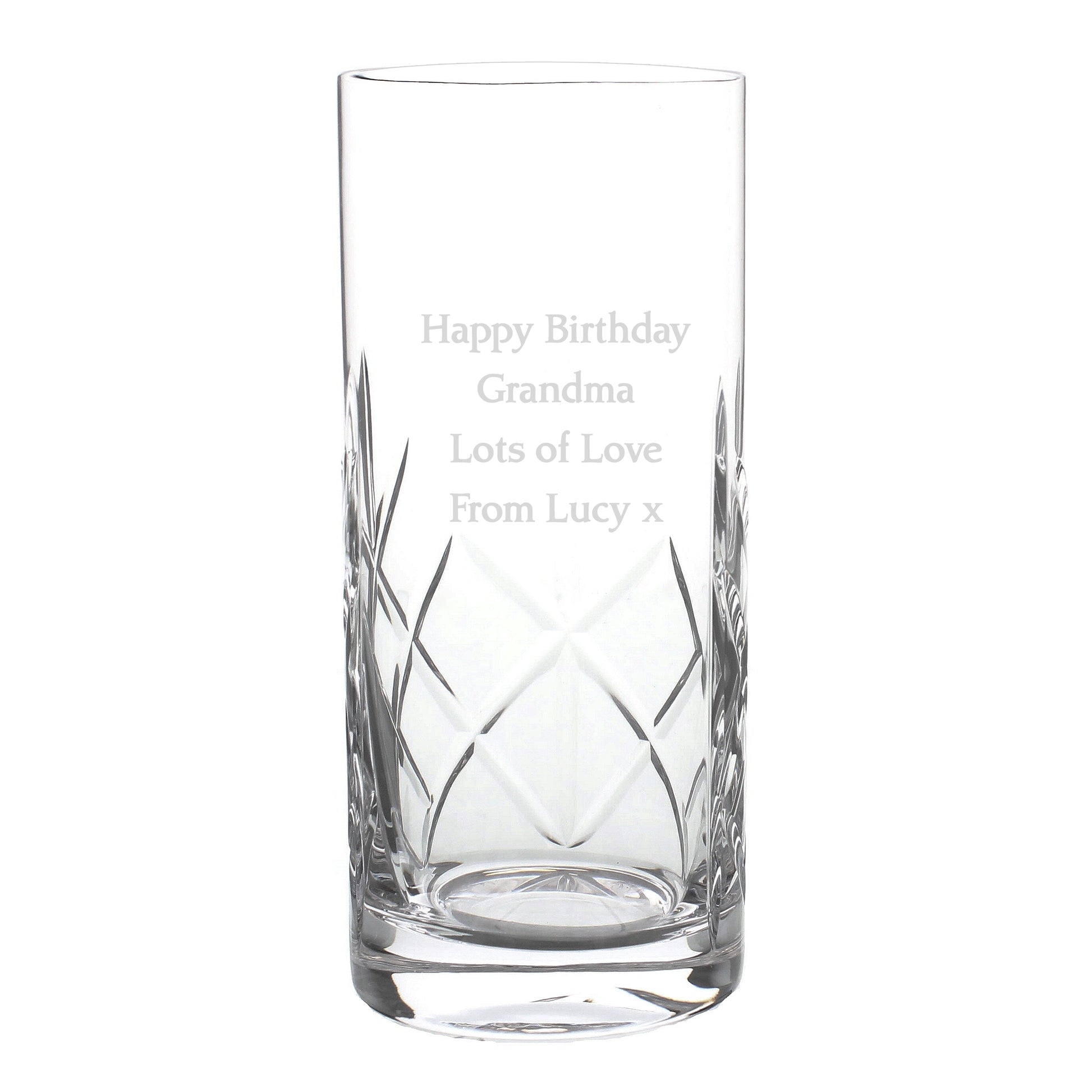 Personalised Cut Crystal Hi Ball Glass - MK&JD Gifts