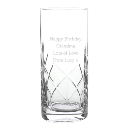 Personalised Cut Crystal Hi Ball Glass - MK&JD Gifts
