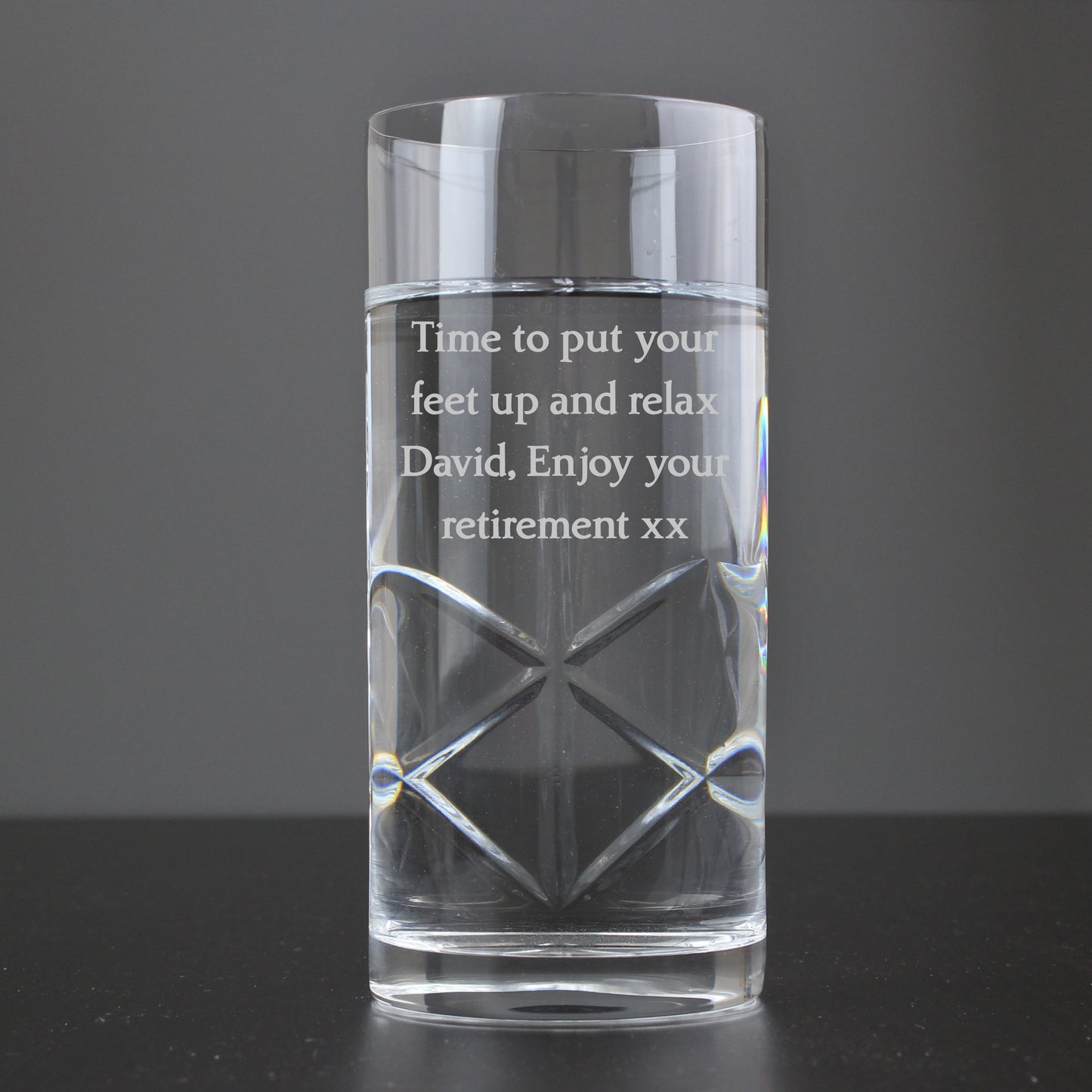 Personalised Cut Crystal Hi Ball Glass - MK&JD Gifts