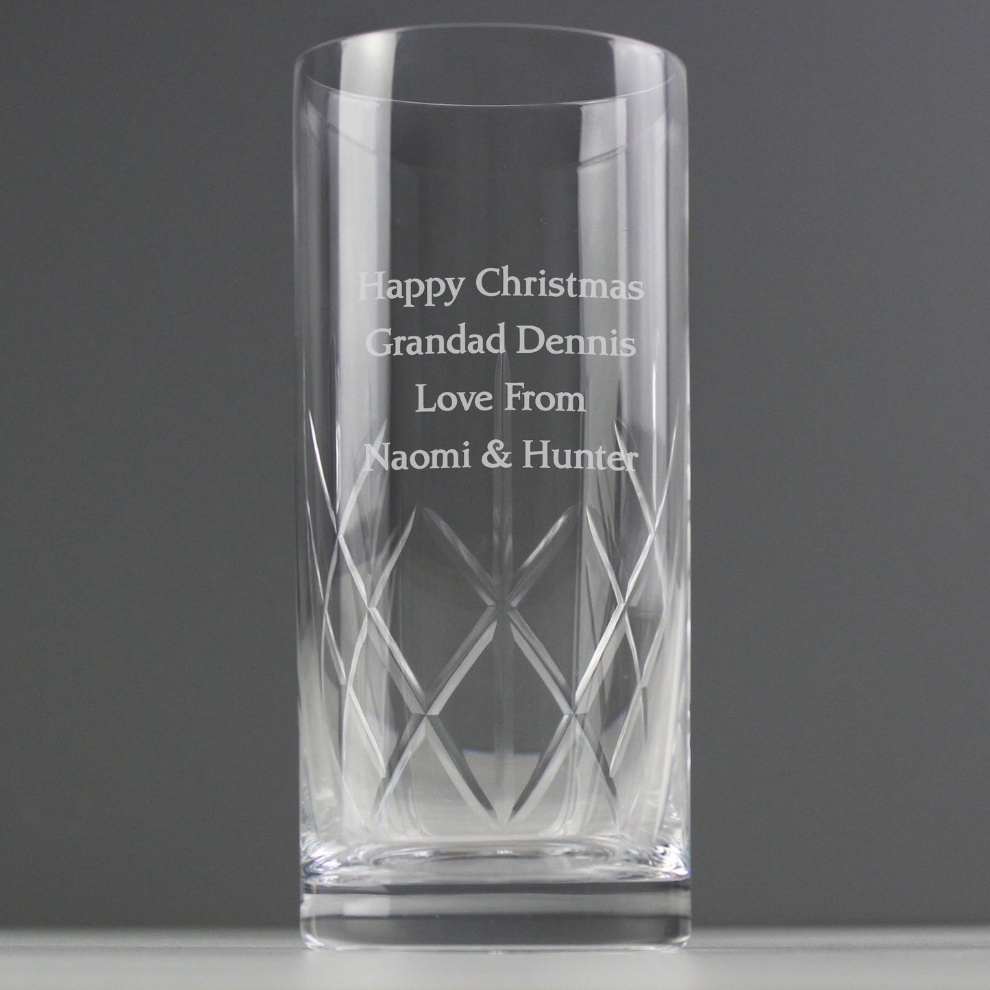 Personalised Cut Crystal Hi Ball Glass - MK&JD Gifts